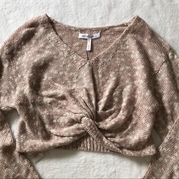 NWT BCBG Pink Twist Know Crop Sweater XS - Picture 2 of 7